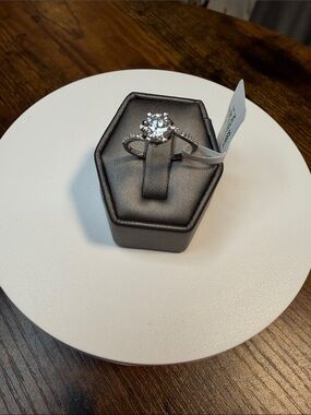 Classic Solitaire Moissanite Ring in Sterling Silver Setting